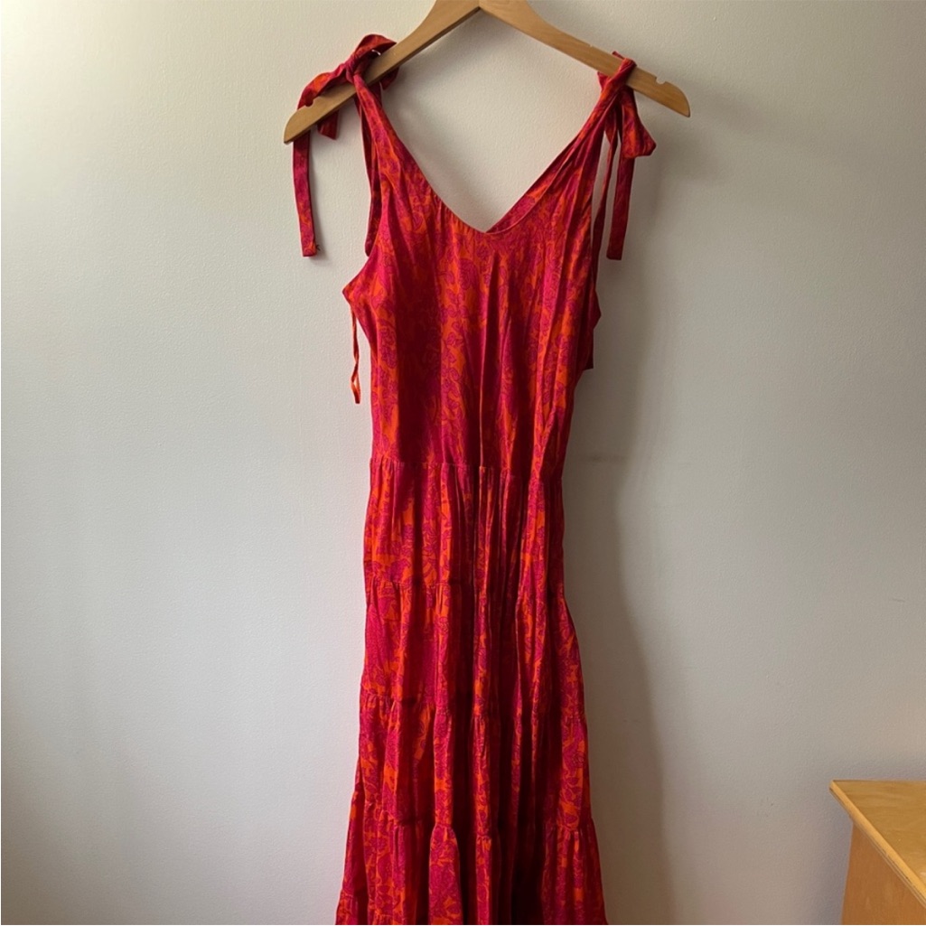 Free People Red And Orange Maxi Dress